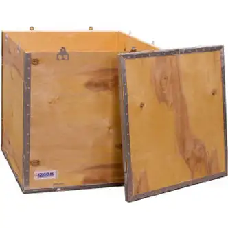 Global Industrial 4 Panel Hinged Shipping Crate w/ Lid, 31-1/4"L x 23-1/4"W x 23-1/2"H