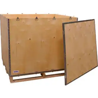 Global Industrial 6 Panel Shipping Crate w/ Lid & Pallet, 47-1/4"L x 39-1/4"W x 36-1/2"H