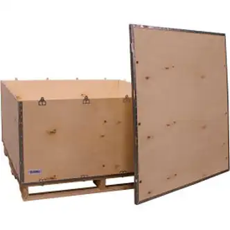 Global Industrial 6 Panel Shipping Crate w/ Lid & Pallet, 47-1/4"L x 47-1/4"W x 22-1/2"H