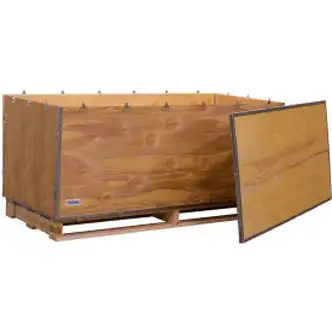 Global Industrial 6 Panel Shipping Crate w/ Lid & Pallet, 66-1/4"L x 29-1/4"W x 25"H
