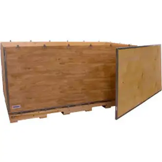 Global Industrial 6 Panel Shipping Crate w/ Lid & Pallet, 71-1/4"L x 35-1/4"W x 30-1/2"H