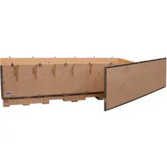 Global Industrial 6 Panel Shipping Crate w/ Lid & Pallet, 83-1/4"L x 23-1/4"W x 17-1/2"H