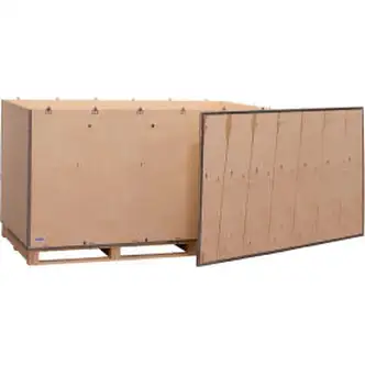 Global Industrial 6 Panel Shipping Crate w/ Lid & Pallet, 83-1/4"L x 47-1/4"W x 42-1/2"H