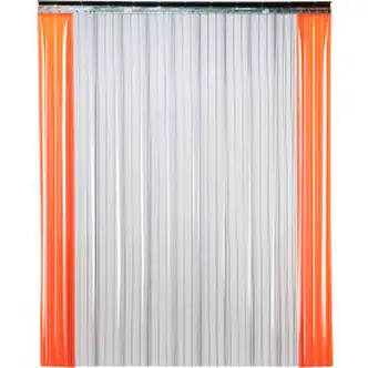 Global Industrial Low Temperature Strip Door - 6'W x 8'H - 8" Ribbed Clear PVC