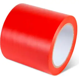 Global Industrial Safety Tape, 4"W x 108'L, 5 Mil, Red, 1 Roll