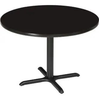 Interion 42" Round Restaurant Table, Black