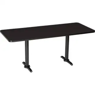 Interion Counter Height Restaurant Table, 60"L x 30"W, Black