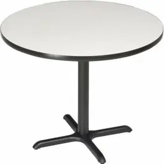 Interion 36" Round Bar Height Restaurant Table, Gray
