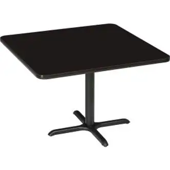 Interion 36" Square Bar Height Restaurant Table, Black