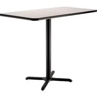 Interion Bar Height Breakroom Table, 48"L x 30"W x 42"H, Gray