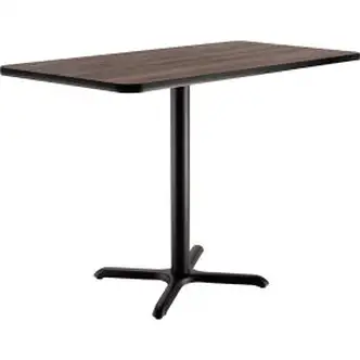 Interion Counter Height Restaurant Table, 48"L x 30"W x 36"H, Charcoal