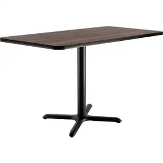 Interion Breakroom Table, 48"L x 30"W x 29"H, Charcoal