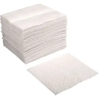 Global Industrial Hydrocarbon Based Oil Sorbent Pad, Medium Weight,15" x 18", White, 100/Pack