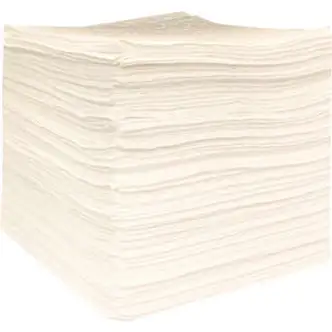 Global Industrial Oil Only Sorbent Pads, Lightweight, 15"W x 18"L, White, 200/Pack