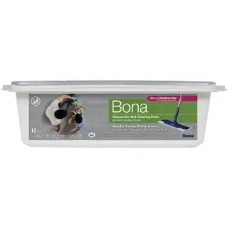 Bona Express 5 In. W. x 17 In. L. Wet Hard Surface Floor Disposable Cleaning Pad (12-Count)
