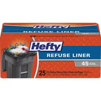 Hefty Refuse Liner 45 Gal. Black Trash Bag (25-Count)