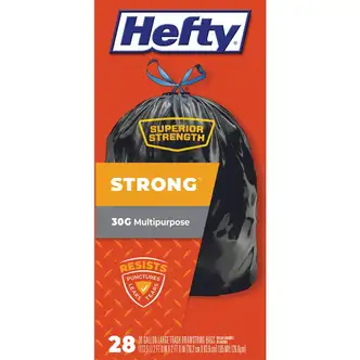 Hefty Strong 30 Gal. Large Black Trash Bag (28-Count)