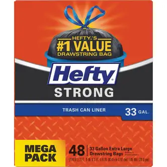 Hefty Strong 33 Gal. Extra Large Black Trash Bag (48-Count)