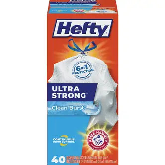 Hefty Ultra Strong 13 Gal. Clean Burst Tall Kitchen White Trash Bag (40-Count)