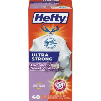 Hefty Ultra Strong 13 Gal. Lavender & Vanilla Tall Kitchen White Trash Bag (40-Count)