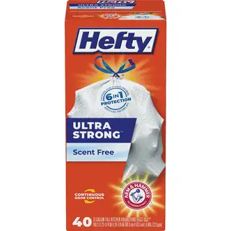 Hefty Ultra Strong 13 Gal. Scent Free Tall Kitchen White Trash Bag (40-Count)