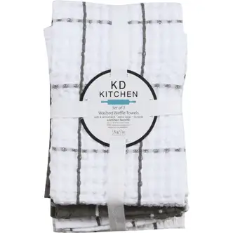 Kay Dee Designs Graphite Waffle Kitchen Towel (3-Pack)