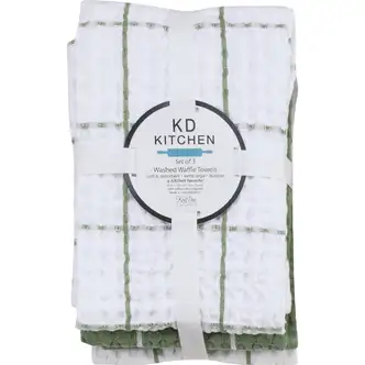  Kay Dee Designs Green Tea Waffle Kitchen Towel (3-Pack)