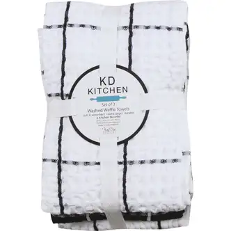 Kay Dee Designs Onyx Waffle Kitchen Towel (3-Pack)