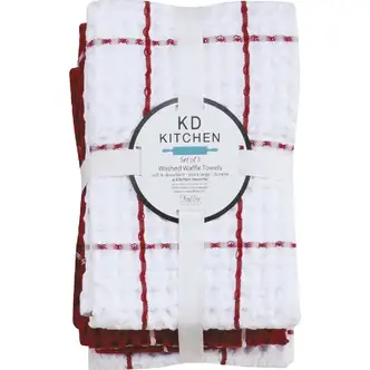 Kay Dee Designs Samba Red Waffle Kitchen Towel (3-Pack)