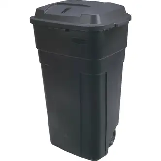 Rubbermaid 34 Gal. Black Wheeled Trash Can with Lid