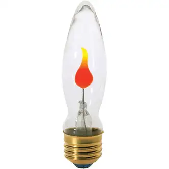 Satco 3W Clear Medium CA9 Incandescent Blunt Tip Flicker Flame Light Bulb