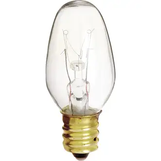 Satco 7W Clear Candelabra Base C7 Incandescent Night Light Bulb (2-Pack)
