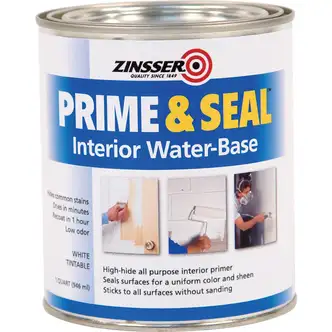 Zinsser Interior Prime & Seal Water-Based Primer, White, 1 Qt.