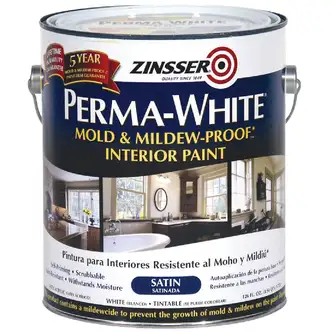 Zinsser Perma-White White-Tintable Satin Gallon Mildew Paint