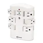 Wall Mount Surge Protector, 6 AC Outlets, 2,160 J, White