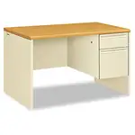 38000 Series Right Pedestal Desk, 48" x 30" x 29.5", Harvest/Putty