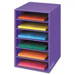 Vertical Classroom Organizer, 6 Shelves, 11.88 x 13.25 x 18, Purple
