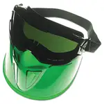 V90 Series Face Shield, Black Frame, Dark Green Lens, Anti-Fog