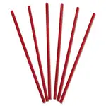 Wrapped Giant Straws, 10.25", Polypropylene, Red, 300/Box, 4 Boxes/Carton