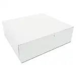 White One-Piece Non-Window Bakery Boxes, 10 x 10 x 3, White, Paper, 200/Carton