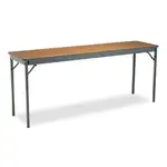 Special Size Folding Table, Rectangular, 72w x 18d x 30h, Walnut/Black