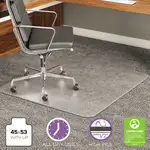ExecuMat All Day Use Chair Mat for High Pile Carpet, 45 x 53, Wide Lipped, Clear