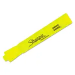 Tank Style Highlighters, Fluorescent Yellow Ink, Chisel Tip, Yellow Barrel, Dozen