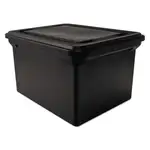File Tote with Lid, Letter/Legal Files, 14.25" x 18" x 10.88", Black
