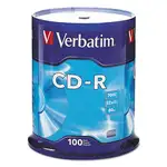 CD-R Recordable Disc, 700 MB/80 min, 52x, Spindle, Silver, 100/Pack