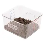 SpaceSaver Square Containers, 4 qt, 8.8 x 8.75 x 4.75, Clear, Plastic