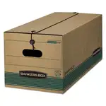 STOR/FILE Medium-Duty Strength Storage Boxes, Legal Files, 15.25" x 24.13" x 10.75", Kraft/Green, 12/Carton