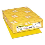 Color Paper, 24 lb Bond Weight, 8.5 x 11, Solar Yellow, 500/Ream