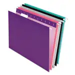Colored Reinforced Hanging Folders, Letter Size, 1/5-Cut Tabs, Assorted Bold Colors, 25/Box