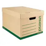 Recycled Medium-Duty Record Storage Box, Letter/Legal Files, Kraft/Green, 12/Carton